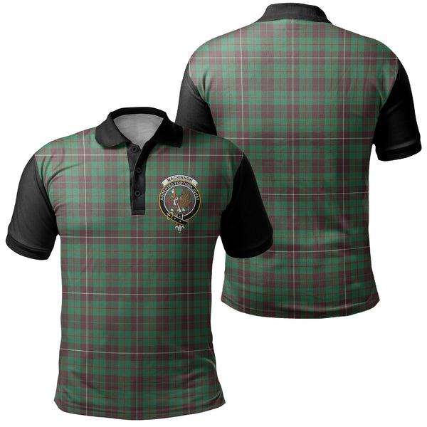 MacKinnon Hunting Ancient Tartan Crest Polo Shirt Black Neck 1 Style