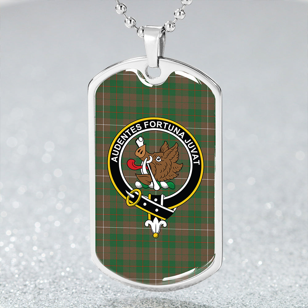 MacKinnon Hunting Ancient Clan Badge Classic Tartan Dog Tag Necklace