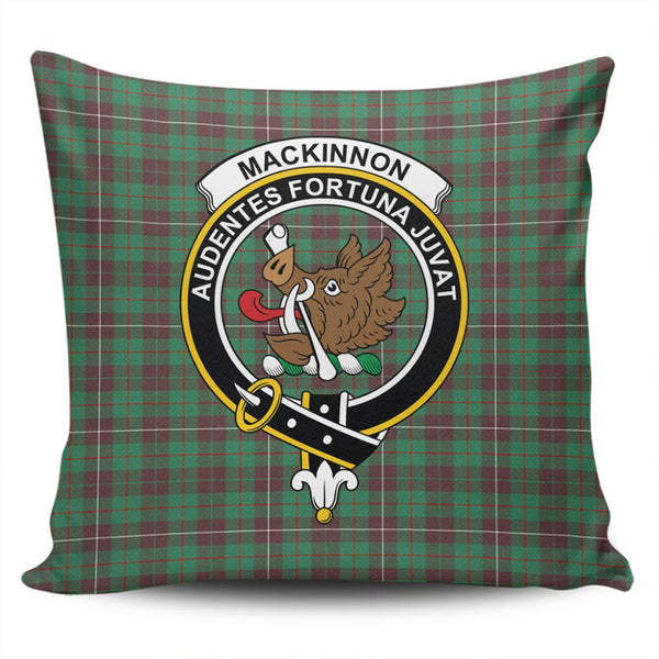 MacKinnon Hunting Ancient Tartan Classic Crest Pillow Cover