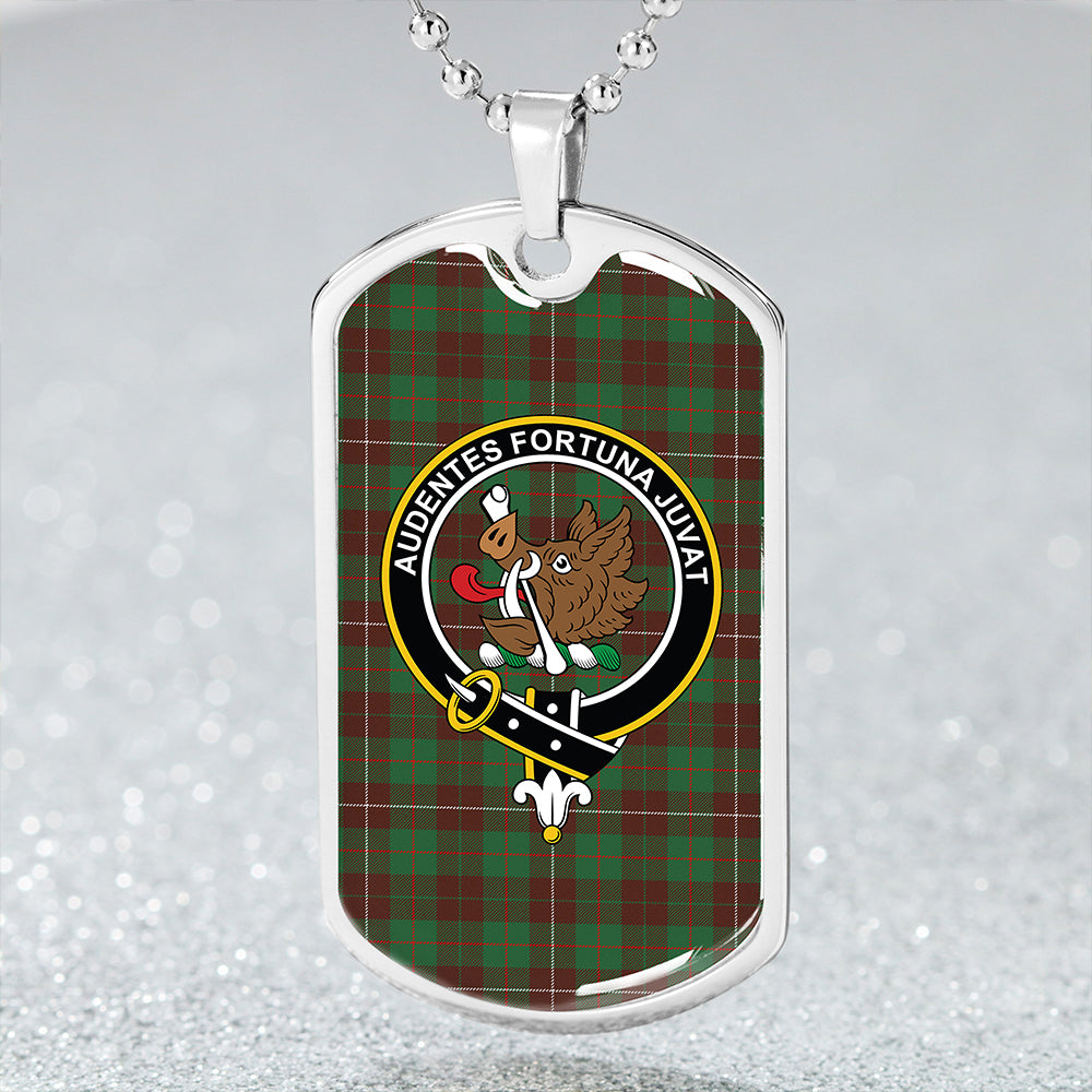 MacKinnon Hunting Modern Clan Badge Classic Tartan Dog Tag Necklace