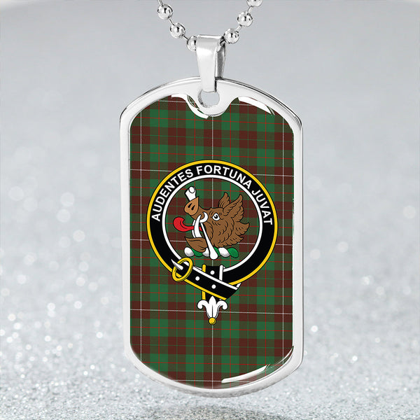 MacKinnon Hunting Modern Clan Badge Classic Tartan Dog Tag Necklace