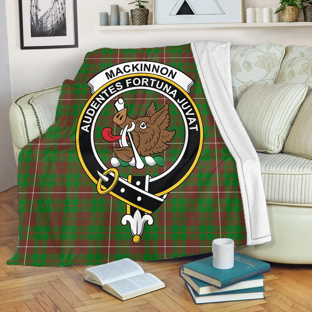 MacKinnon Hunting Modern Tartan Crest Premium Blanket