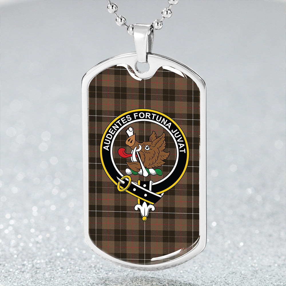 MacKinnon Hunting Weathered Clan Badge Classic Tartan Dog Tag Necklace