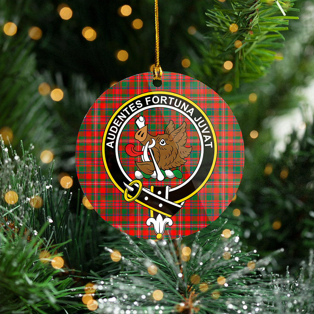 MacKinnon Modern Clan Badge Tartan Plastic Christmas Ornaments