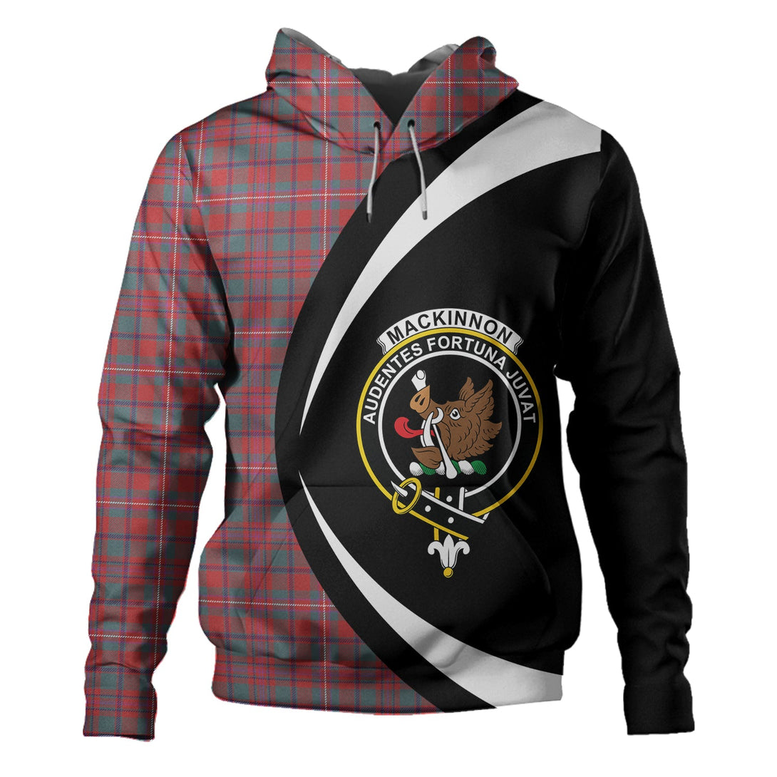 MacKinnon Weathered Clan Badge Tartan Hoodie Circle Style