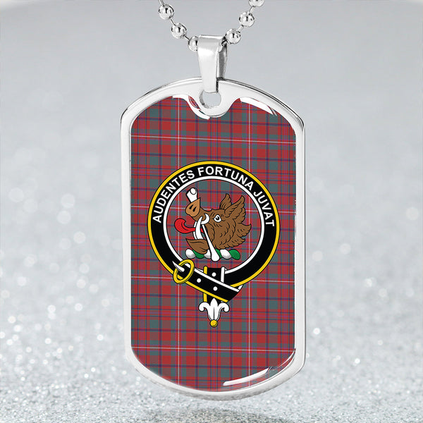 MacKinnon Weathered Clan Badge Classic Tartan Dog Tag Necklace