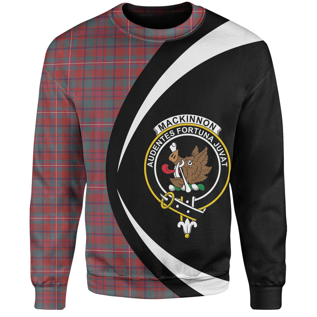 MacKinnon Weathered Clan Badge Tartan Sweatshirt Circle Style Personalized