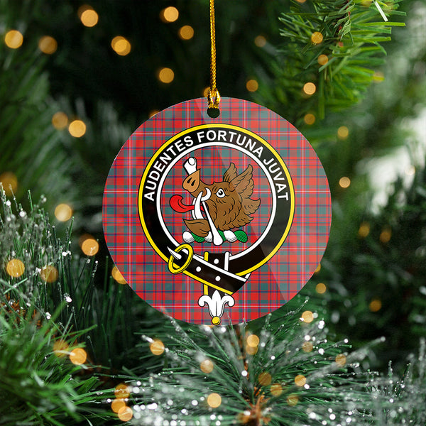 MacKinnon Weathered Clan Badge Tartan Plastic Christmas Ornaments