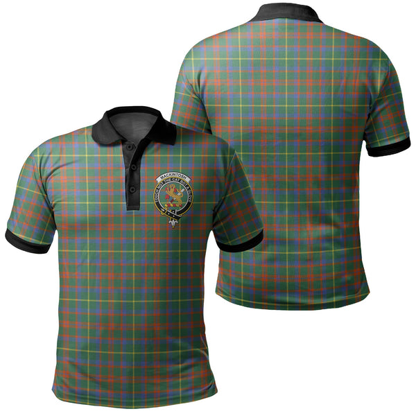 MacKintosh Hunting Ancient Tartan Crest Polo Shirt Black Neck 2 Style