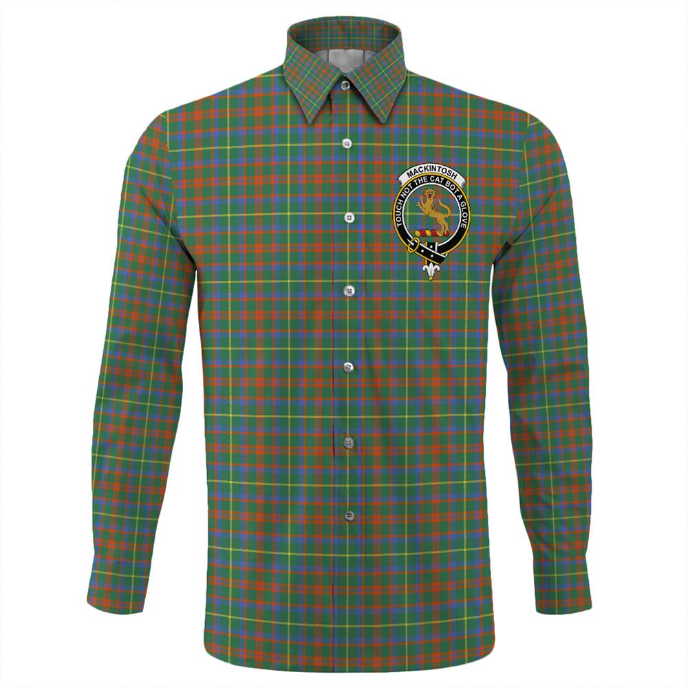 MacKintosh Hunting Ancient Tartan Classic Crest Long Sleeve Button Shirt