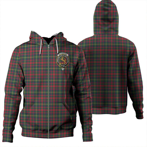 MacKintosh Hunting Modern Tartan Classic Crest Zipper Hoodie