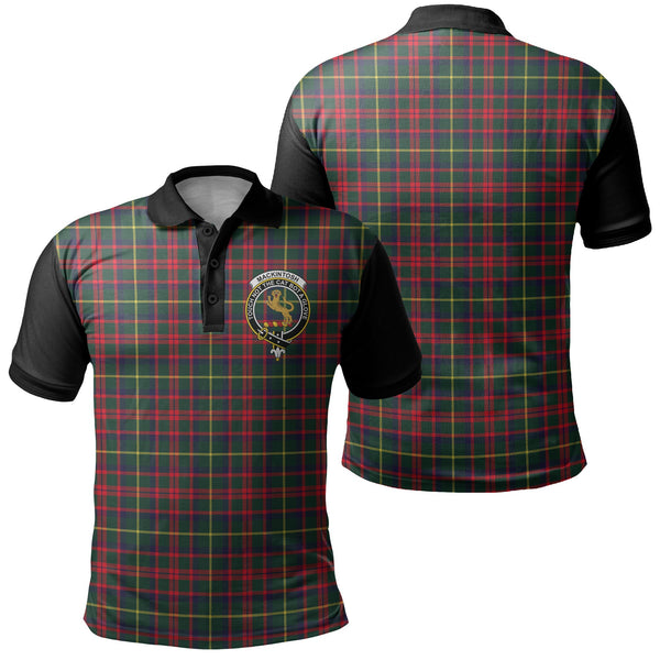 MacKintosh Hunting Modern Tartan Crest Polo Shirt Black Neck 1 Style