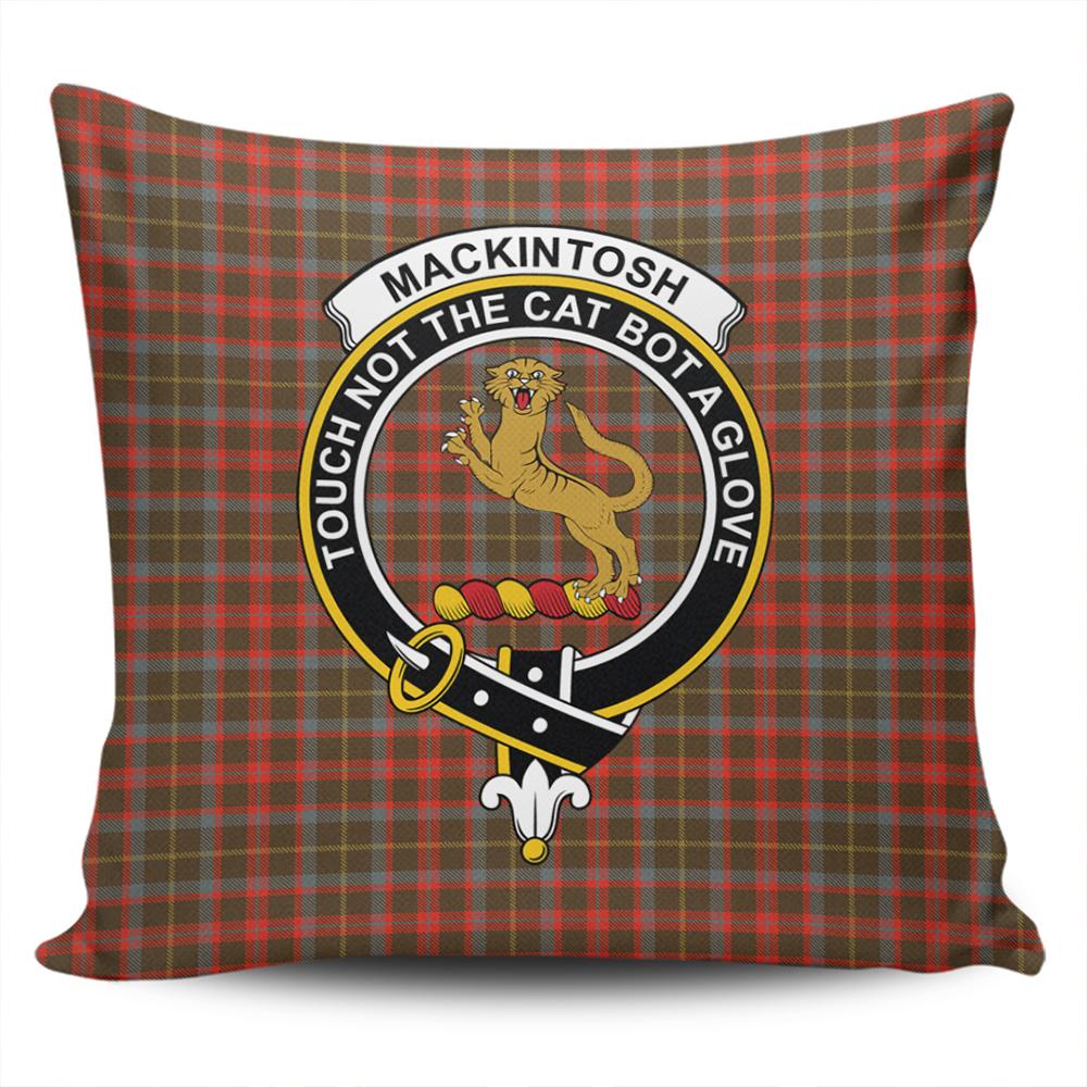 MacKintosh Hunting Weathered Tartan Classic Crest Pillow Cover