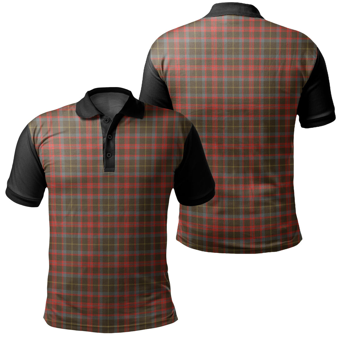 MacKintosh Hunting Weathered Tartan Classic Polo Shirt Black Neck 1 Style