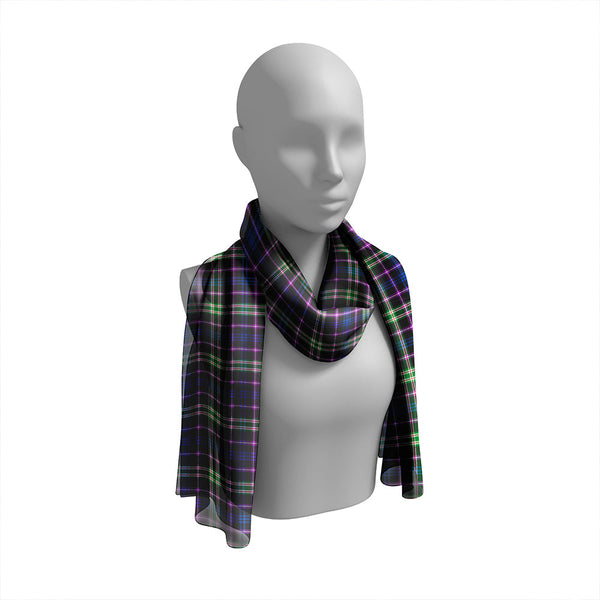 MacKusick Modern Tartan Classic Silk Habotai Long Scarf