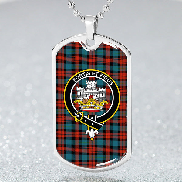 MacLachlan Ancient Clan Badge Classic Tartan Dog Tag Necklace