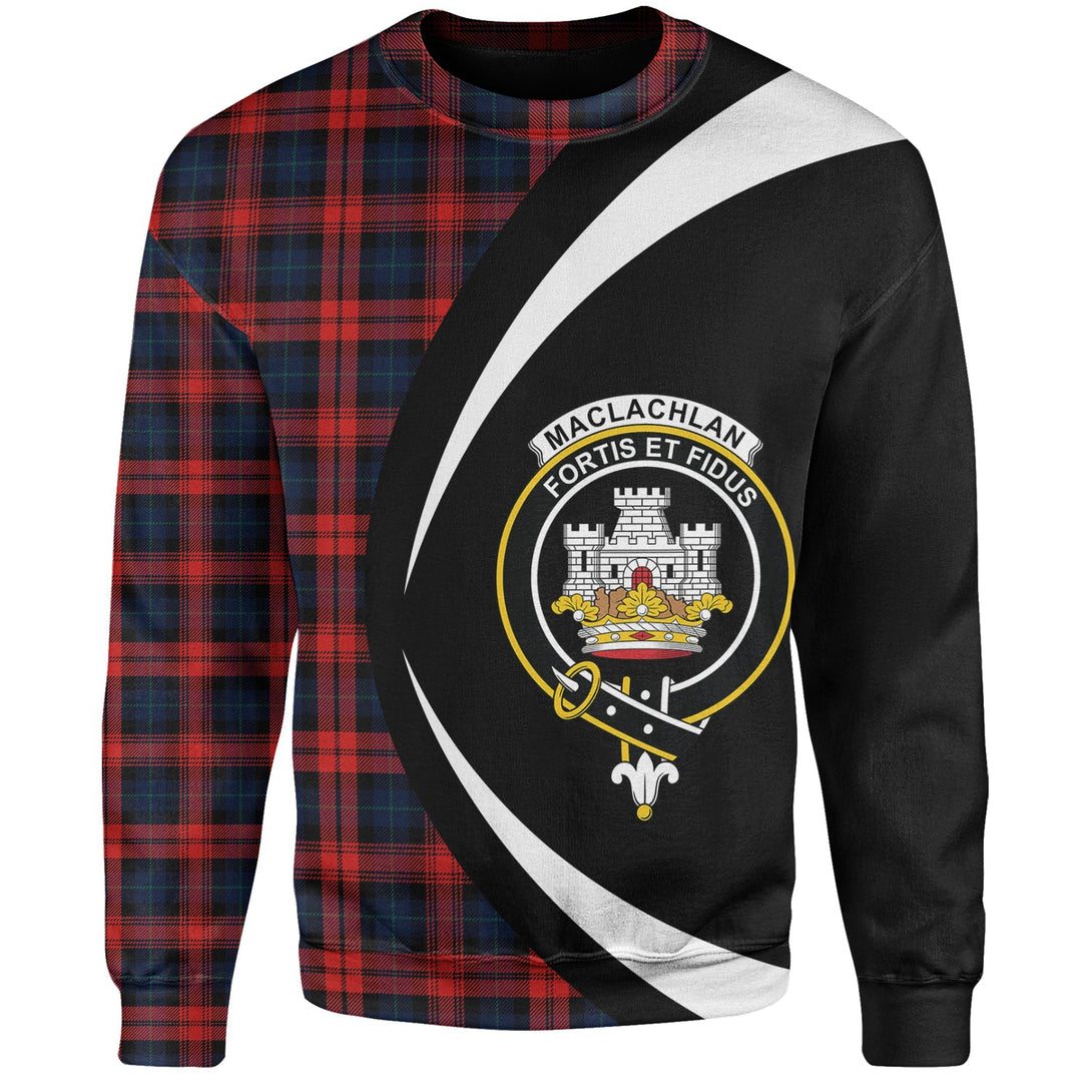 MacLachlan Modern Clan Badge Tartan Sweatshirt Circle Style Personalized