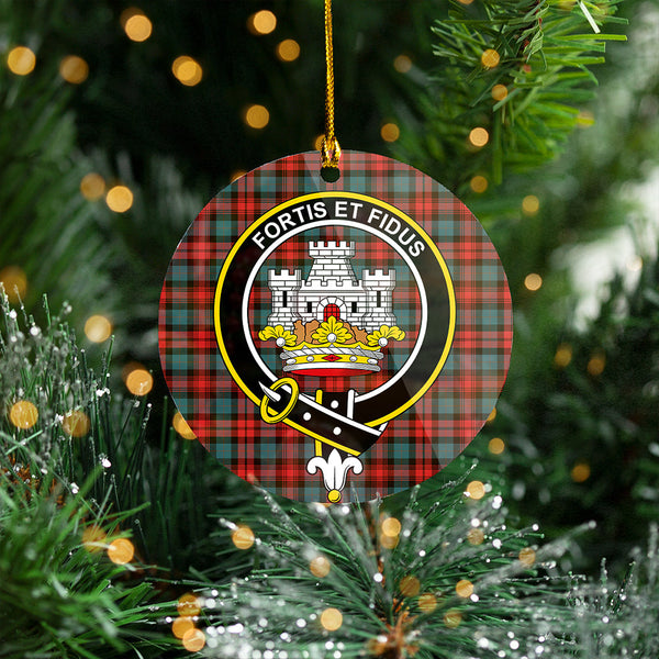 MacLachlan Weathered Clan Badge Tartan Plastic Christmas Ornaments