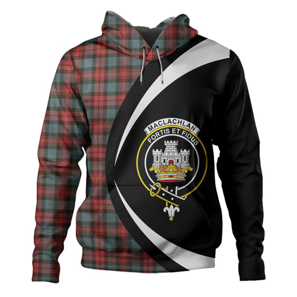 MacLachlan Weathered Clan Badge Tartan Hoodie Circle Style