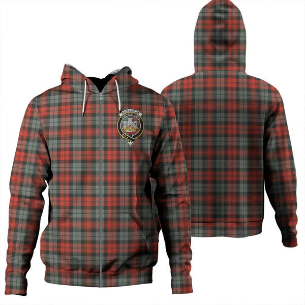 MacLachlan Weathered Tartan Classic Crest Zipper Hoodie