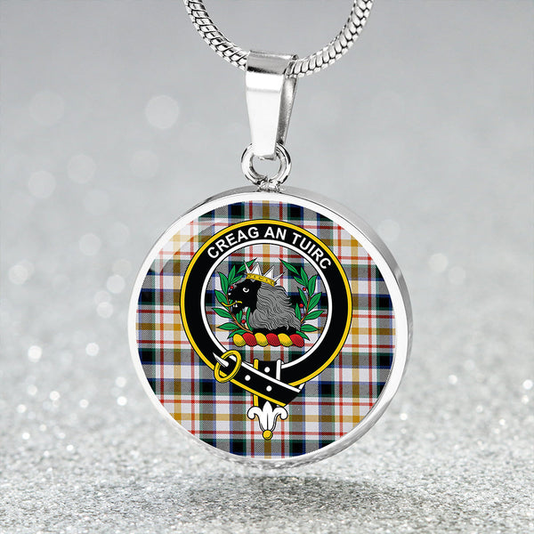 MacLaren Albino Dance Modern Clan Badge Tartan Classic Circle Necklace