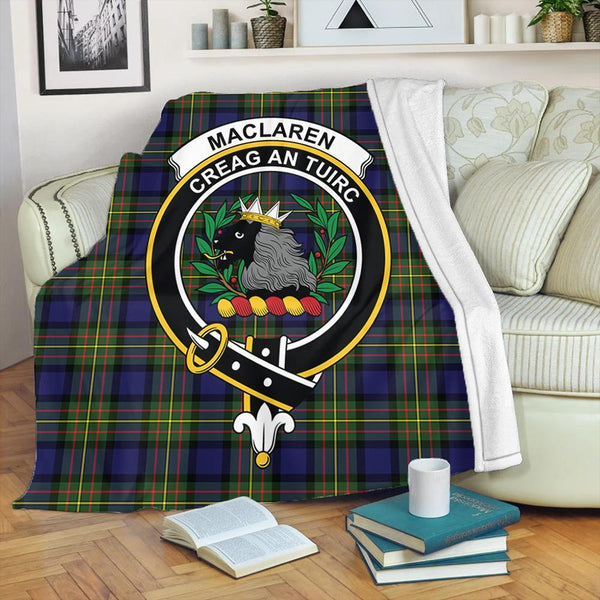 MacLaren Modern Tartan Crest Premium Blanket