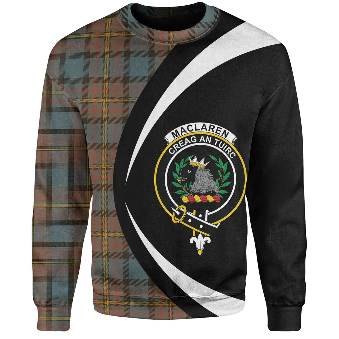 MacLaren Weathered Clan Badge Tartan Sweatshirt Circle Style Personalized