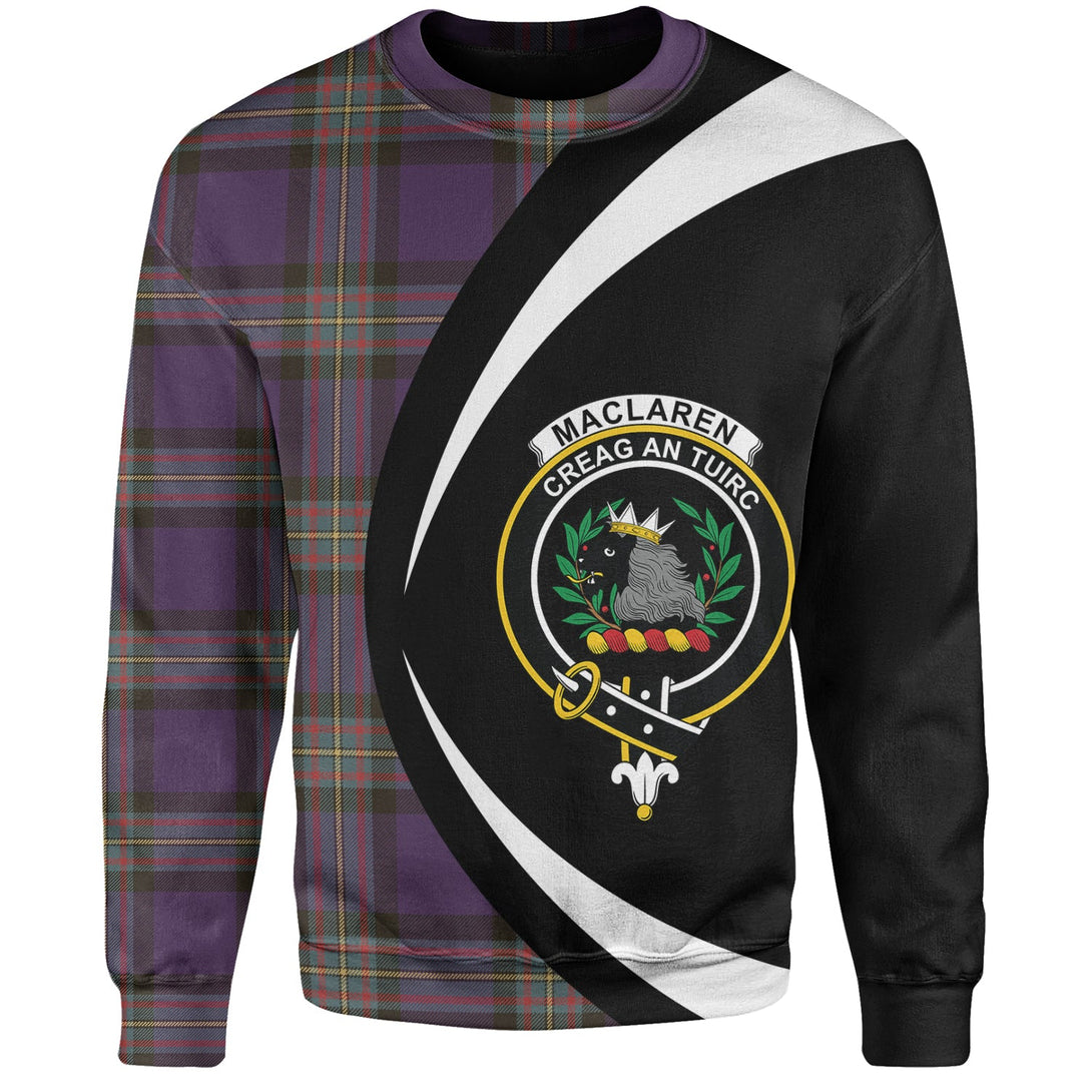 MacLaren of Broich Weathered Clan Badge Tartan Sweatshirt Circle Style Personalized