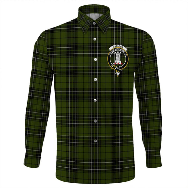 MacLean Hunting Ancient Tartan Classic Crest Long Sleeve Button Shirt