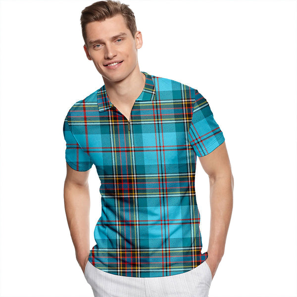 MacLean #2 Ancient Tartan Classic Lapel Zip Short Sleeve Polo