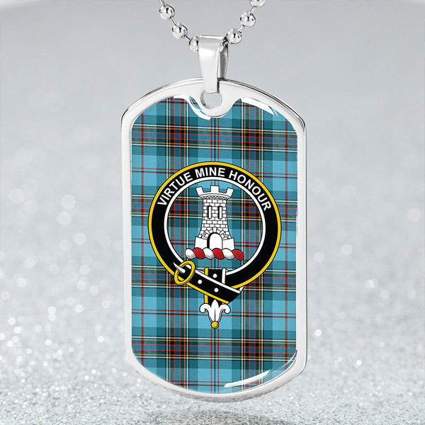 MacLean #2 Ancient Clan Badge Classic Tartan Dog Tag Necklace