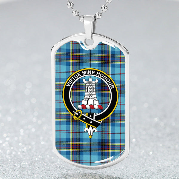 MacLean #2 Modern Clan Badge Classic Tartan Dog Tag Necklace