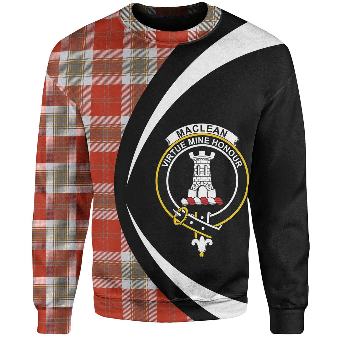 MacLean of Duart Dress Red Ancient Clan Badge Tartan Sweatshirt Circle Style Personalized