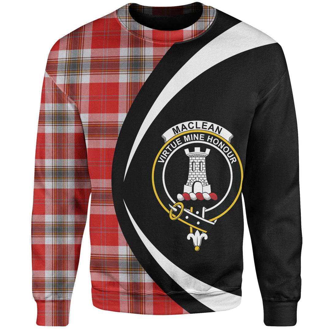 MacLean of Duart Dress Red Modern Clan Badge Tartan Sweatshirt Circle Style Personalized