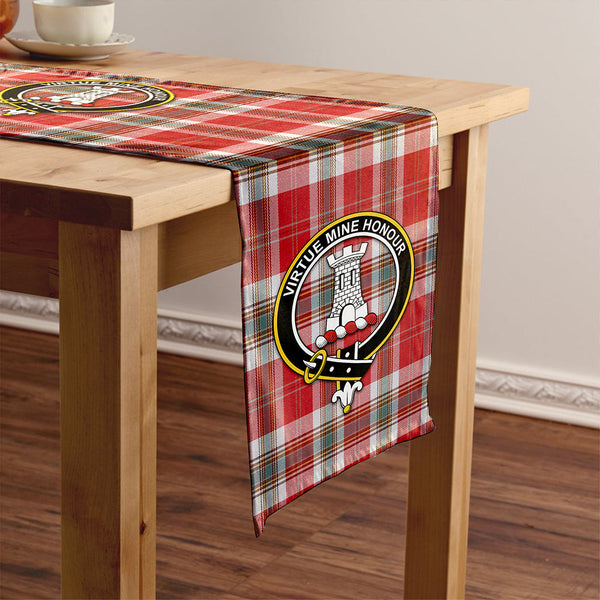 MacLean of Duart Dress Red Weathered Clan Badge Tartan Table Runner