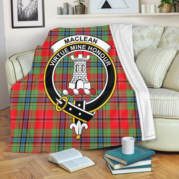 MacLean of Duart Modern Tartan Crest Premium Blanket