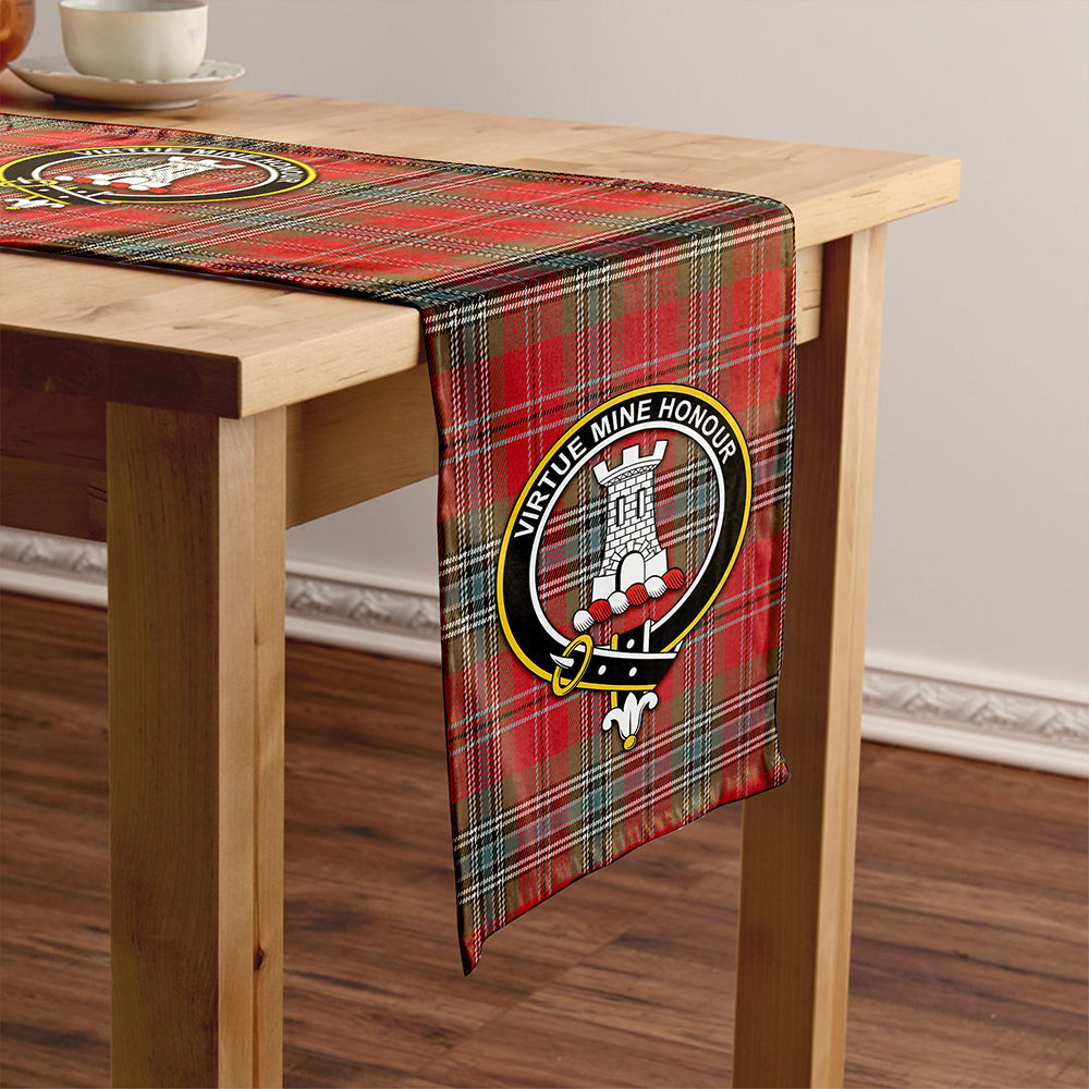 MacLean of Duart Weathered Clan Badge Tartan Table Runner