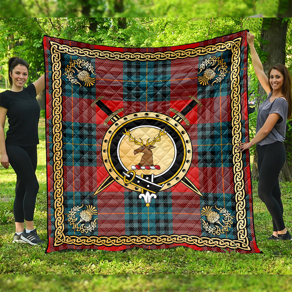 MacLeay Ancient Clan Badge Tartan Premium Quilt Celtic Shield