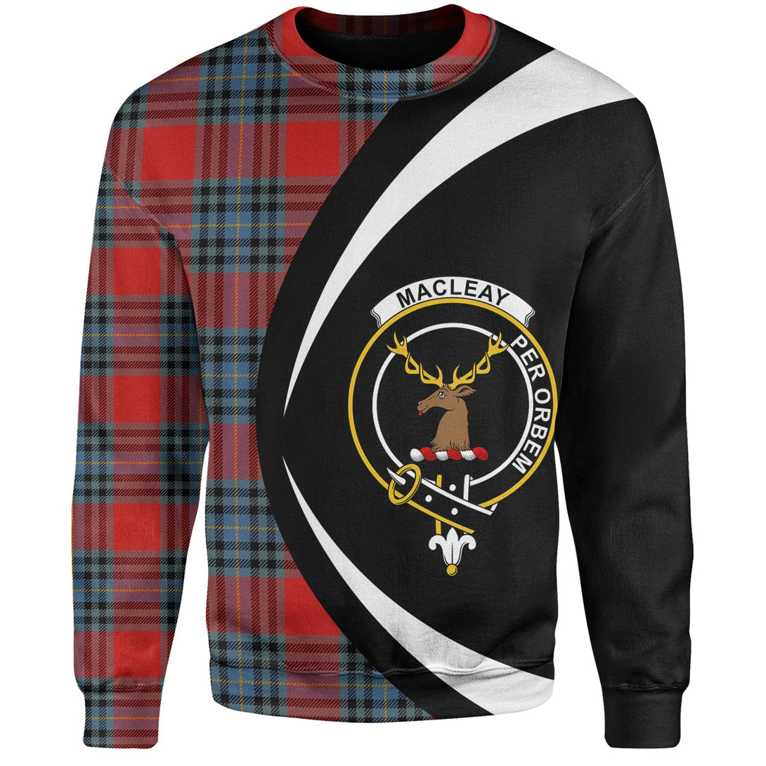 MacLeay Modern Clan Badge Tartan Sweatshirt Circle Style Personalized