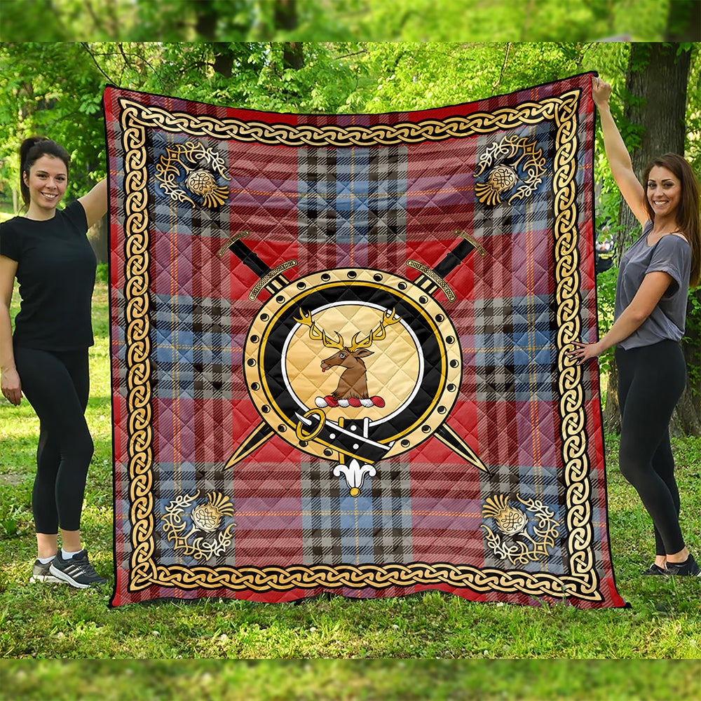 MacLeay Weathered Clan Badge Tartan Premium Quilt Celtic Shield