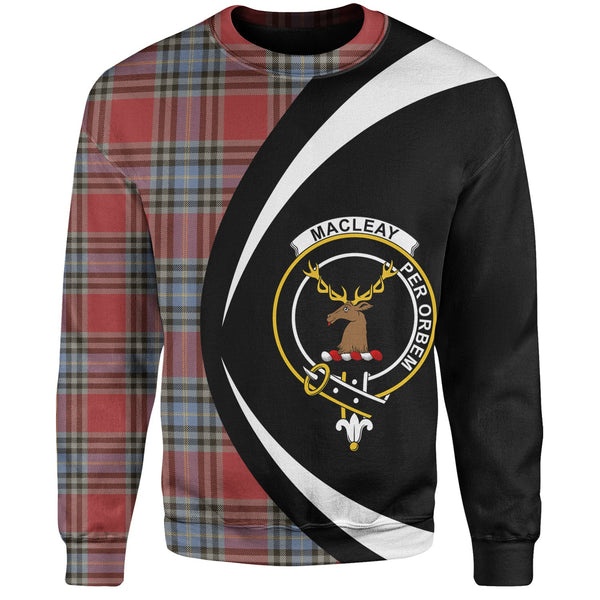 MacLeay Weathered Clan Badge Tartan Sweatshirt Circle Style Personalized