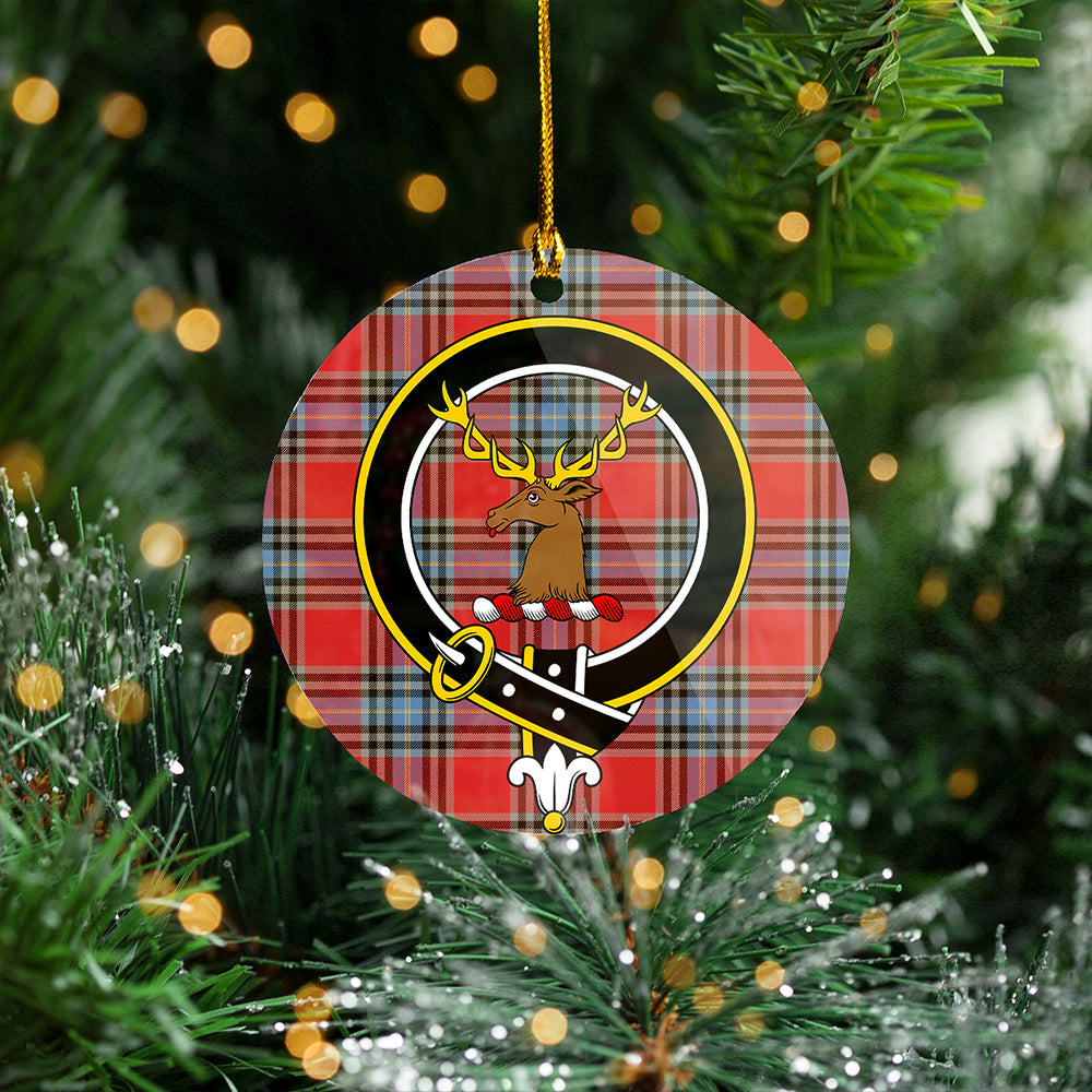 MacLeay Weathered Clan Badge Tartan Plastic Christmas Ornaments