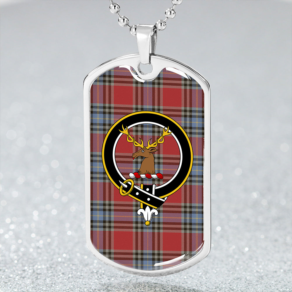 MacLeay Weathered Clan Badge Classic Tartan Dog Tag Necklace