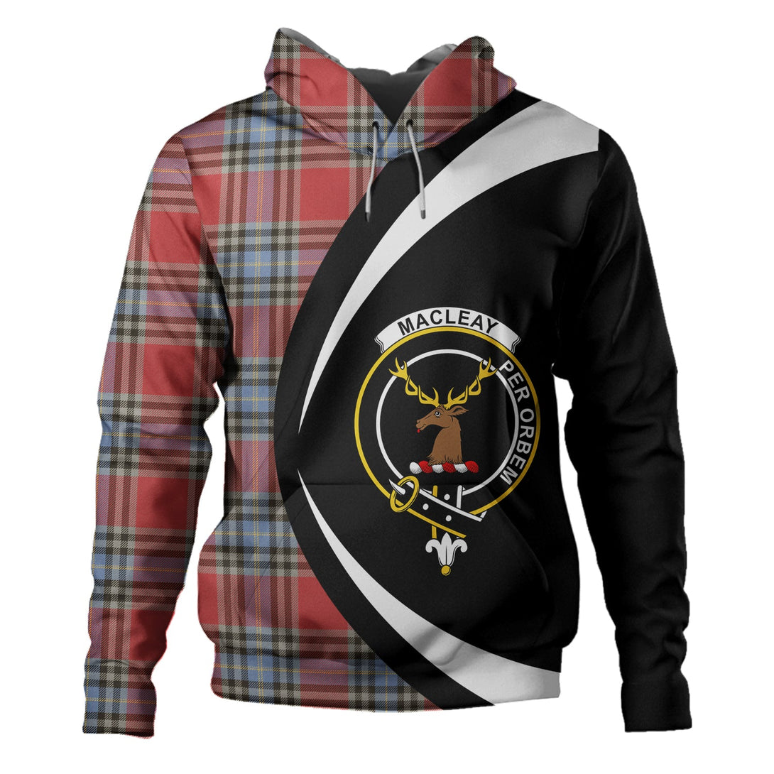 MacLeay Weathered Clan Badge Tartan Hoodie Circle Style