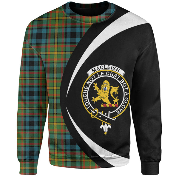 MacLeish Ancient Clan Badge Tartan Sweatshirt Circle Style Personalized