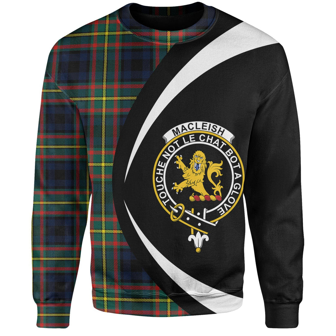 MacLeish Modern Clan Badge Tartan Sweatshirt Circle Style Personalized