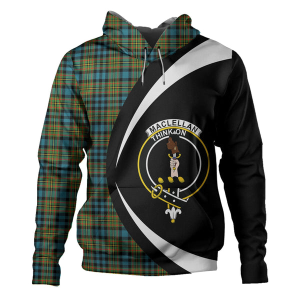 MacLellan Ancient Clan Badge Tartan Hoodie Circle Style