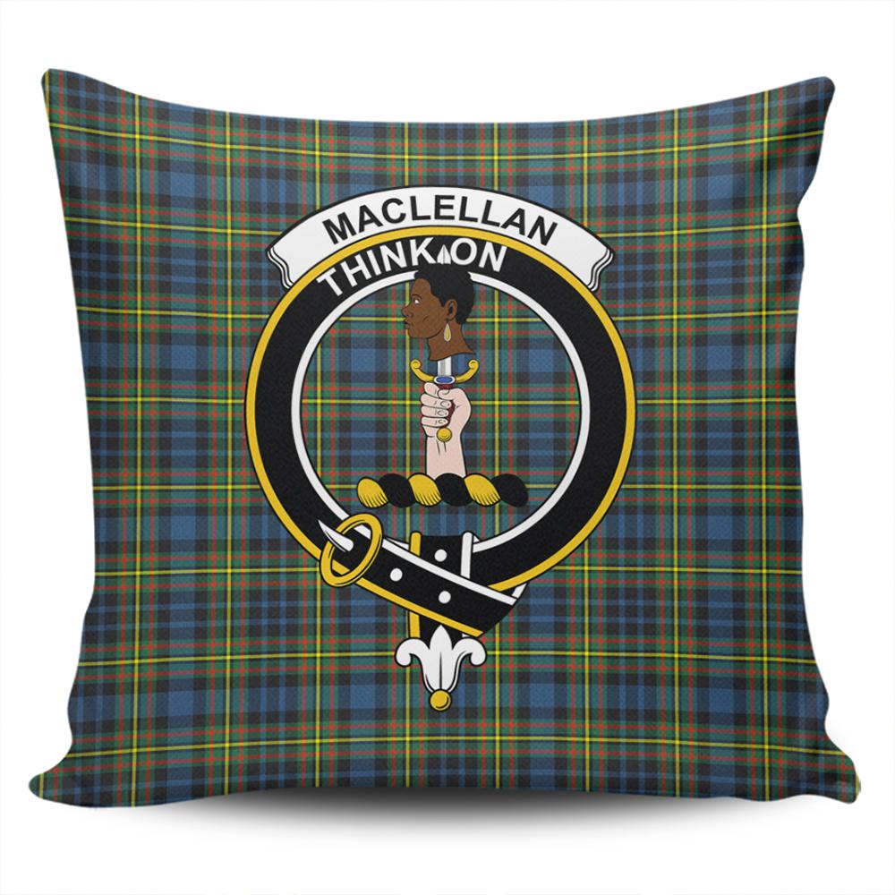 MacLellan Ancient Tartan Classic Crest Pillow Cover