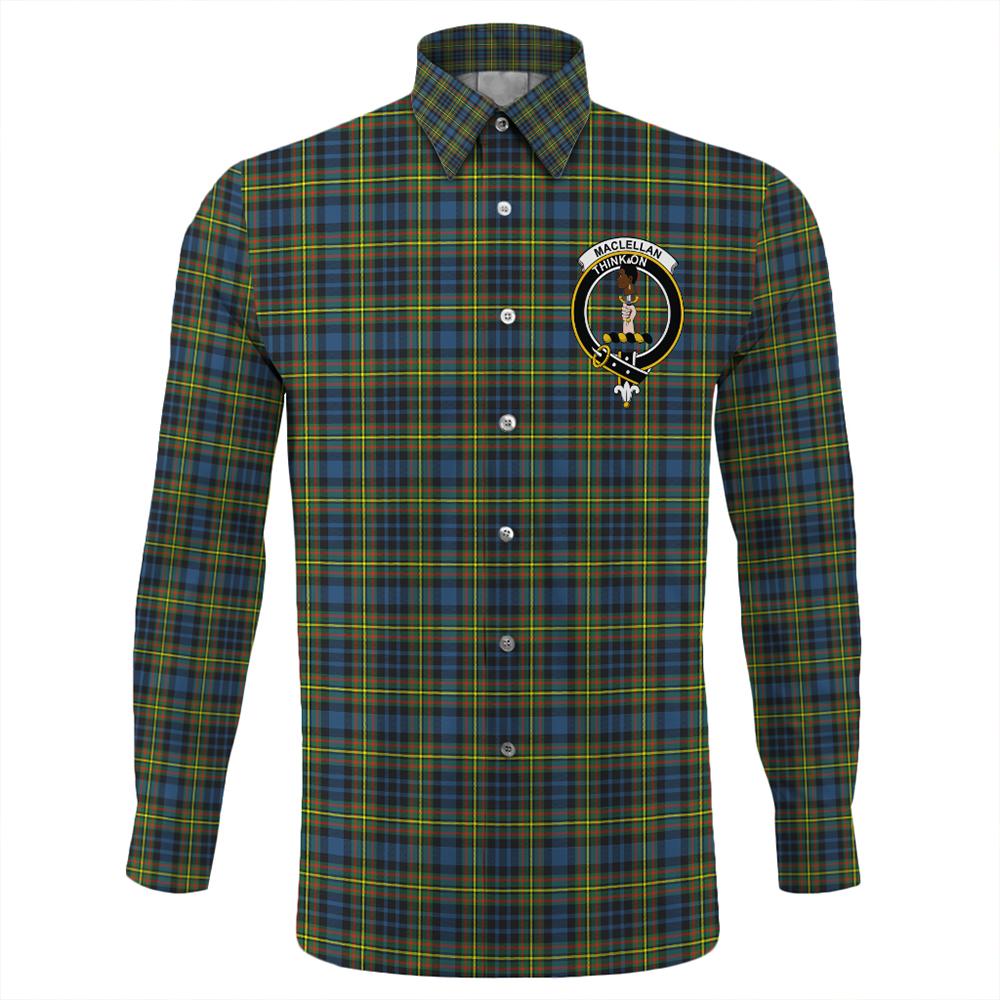 MacLellan Ancient Tartan Classic Crest Long Sleeve Button Shirt