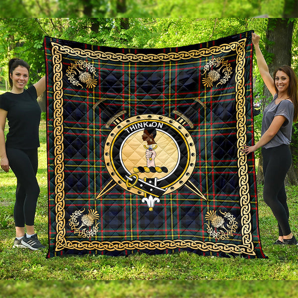 MacLellan Modern Clan Badge Tartan Premium Quilt Celtic Shield